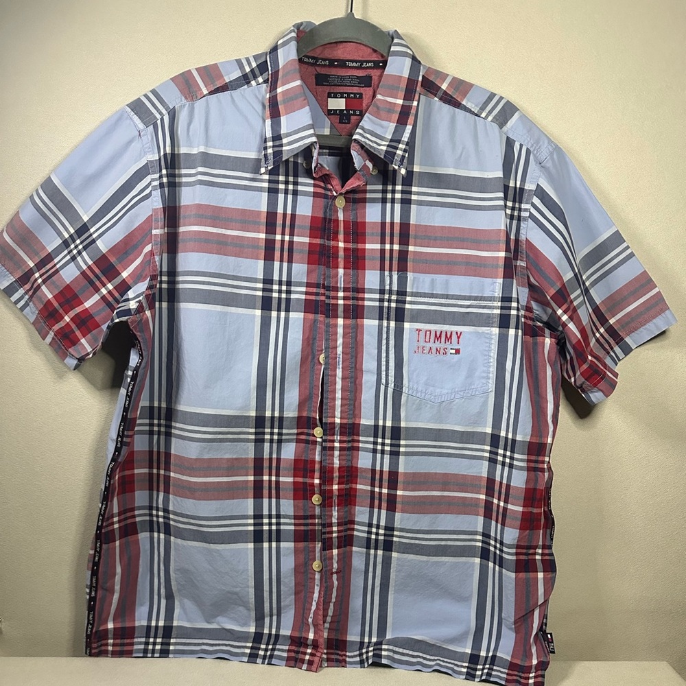 Vintage Tommy Jeans plaid short sleeve shirt